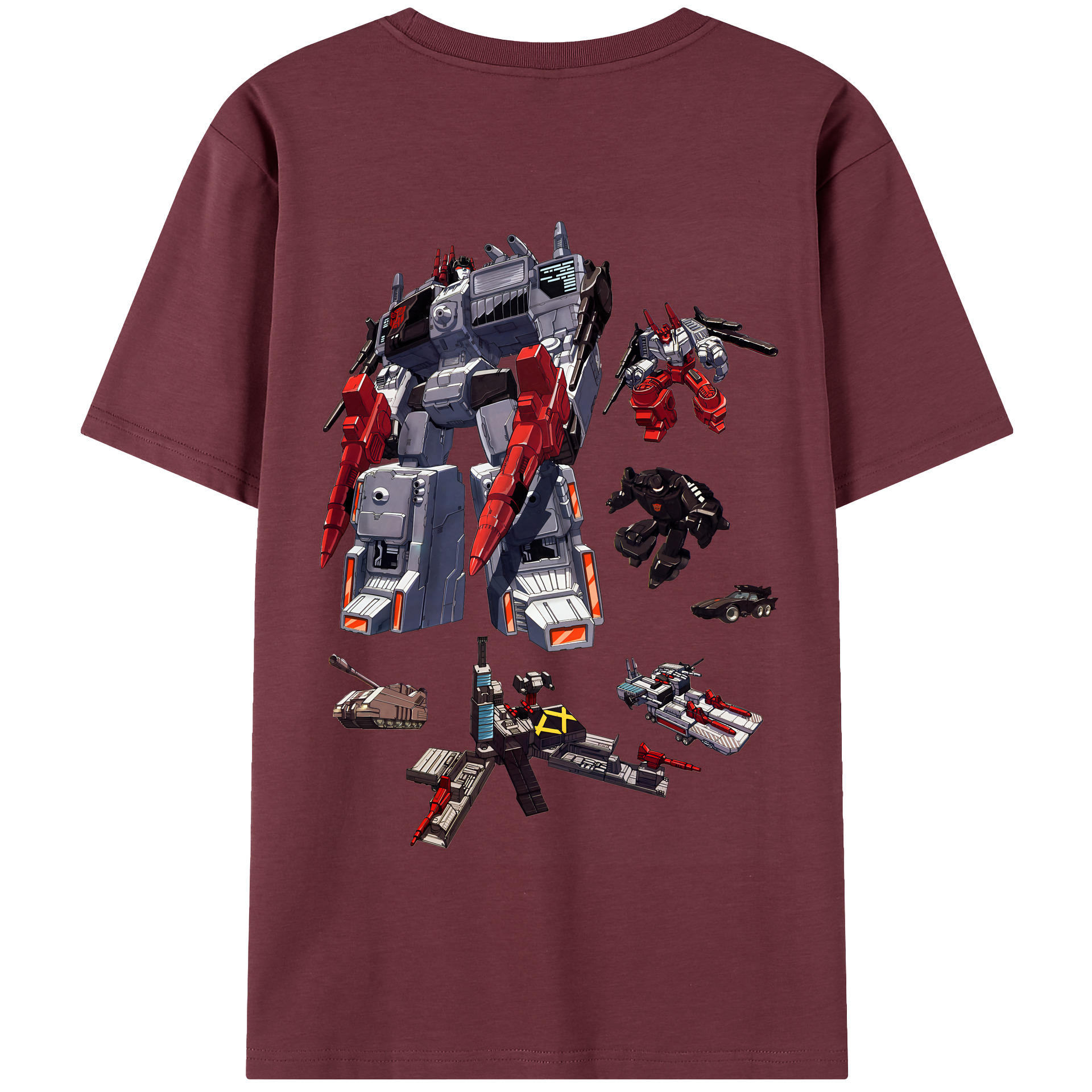 （画像用） Transformers トランスフォーマー 綿100％半袖Tシャツ（背面プリント）
